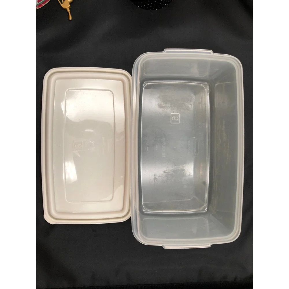 Vtg Rubbermaid Servin Saver Food Storage Set 12 Cup Rectangular 2 Cup Sq Almond